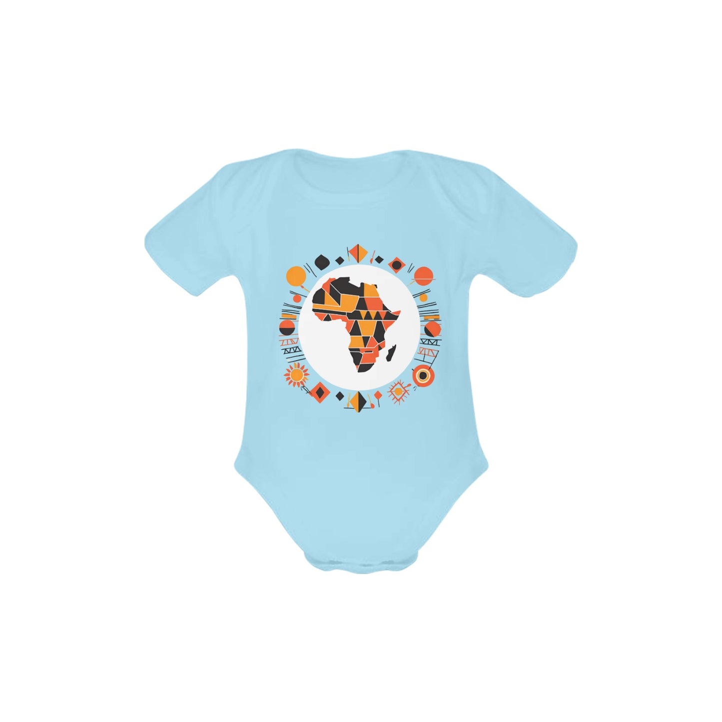 Organic Short Sleeve Abstract Africa Logo Baby Bodysuit