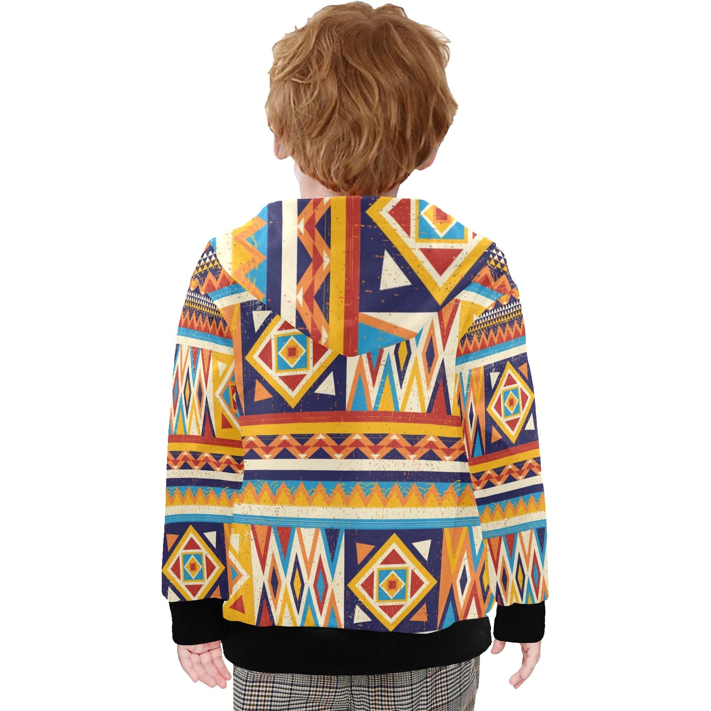 Children's African Abstract Print Multicolor Lightweight Hoodie