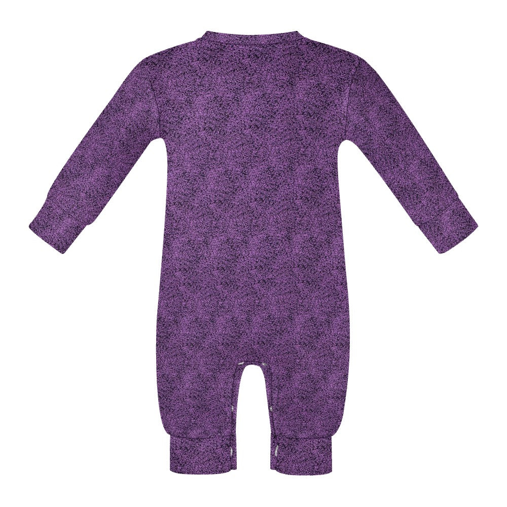 Purple & Black Pattern Baby Jumpsuit