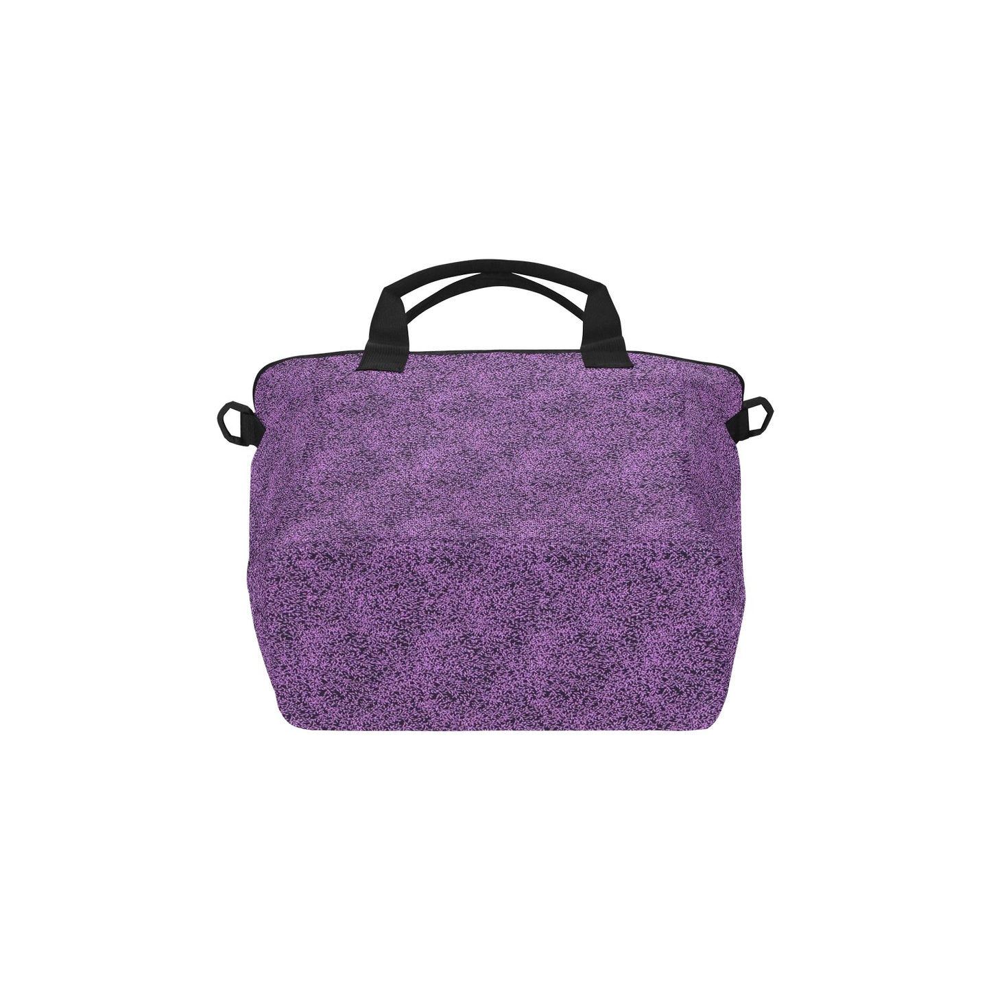 Purple & Blsck Pattern Tote Bag with Shoulder Strap