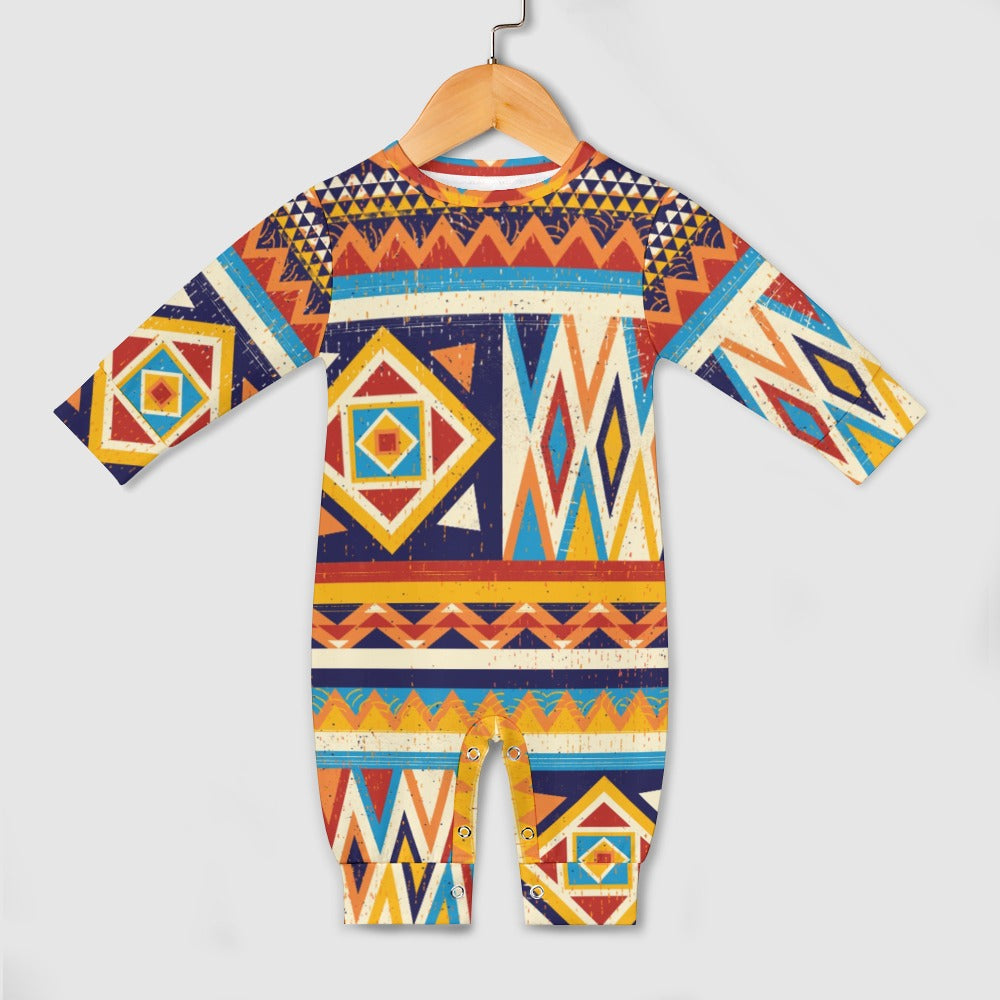 Multicolor Kente Cloth Pattern Baby Jumpsuit