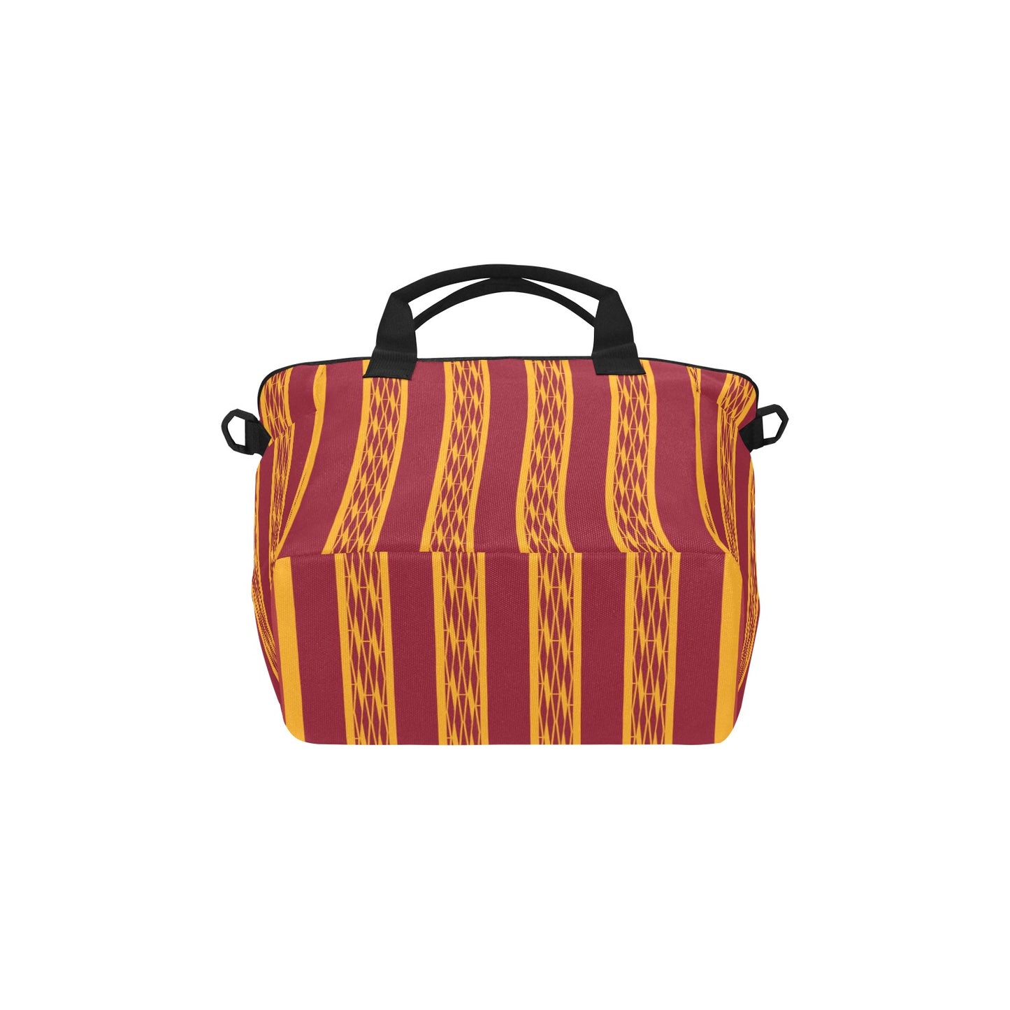 Red & Yellow African Kente Print Tote Bag with Shoulder Strap