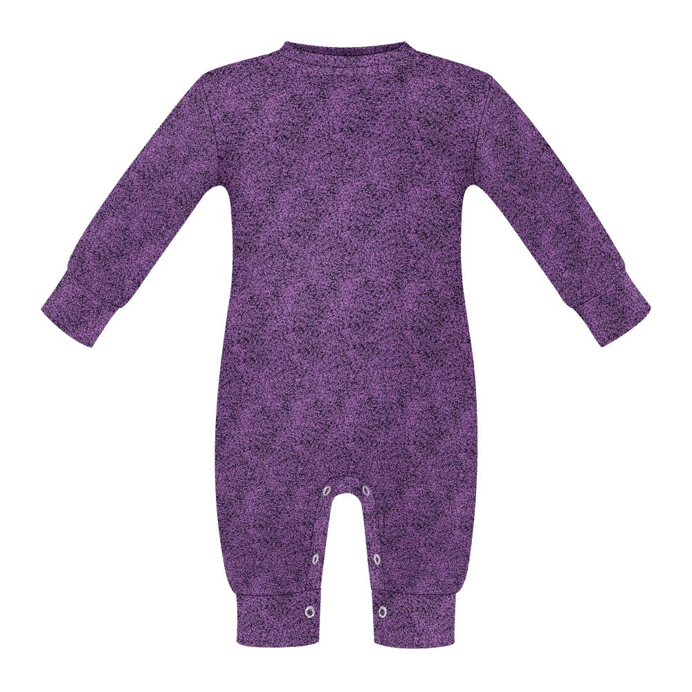 Purple & Black Pattern Baby Jumpsuit