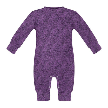 Purple & Black Pattern Baby Jumpsuit