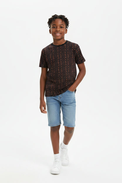 Children's Black & Brown African Print T-shirt