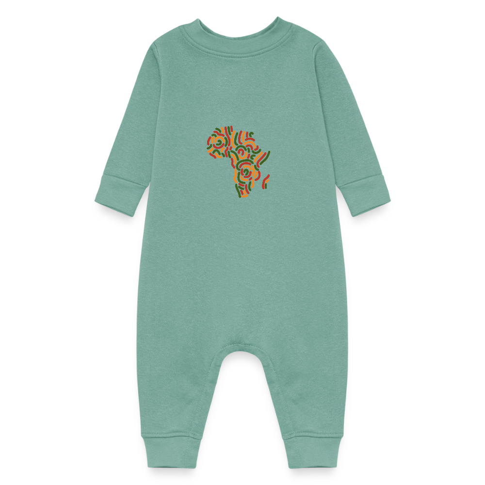 Alaina Africa Logo Baby Fleece One Piece - saltwater