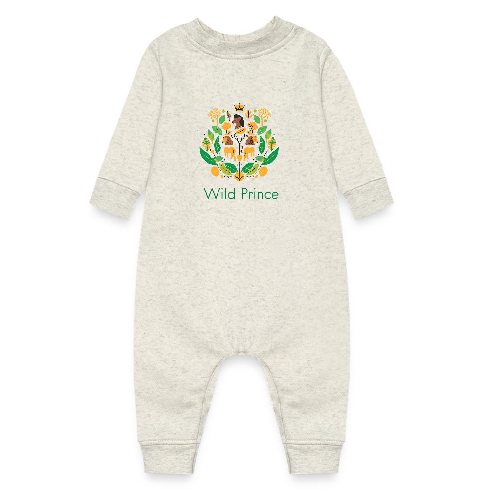 Wild Prince Baby Fleece One Piece - heather oatmeal
