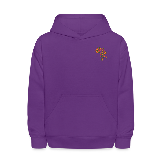 Children's Color Block Alaina Africa Logo Hoodie - purple