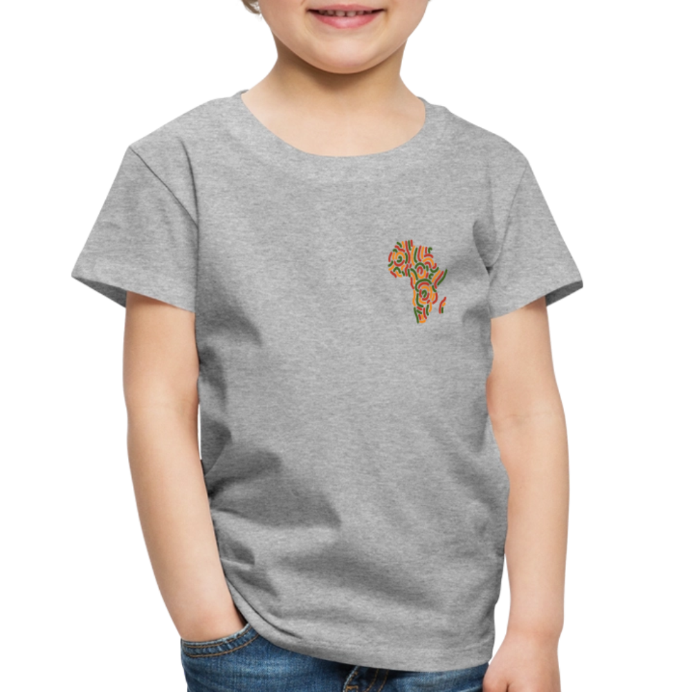 Toddler Premium T-Shirt Block Color Alaina Africa Logo - heather gray