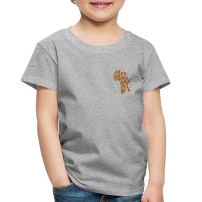 Toddler Premium T-Shirt Block Color Alaina Africa Logo - heather gray