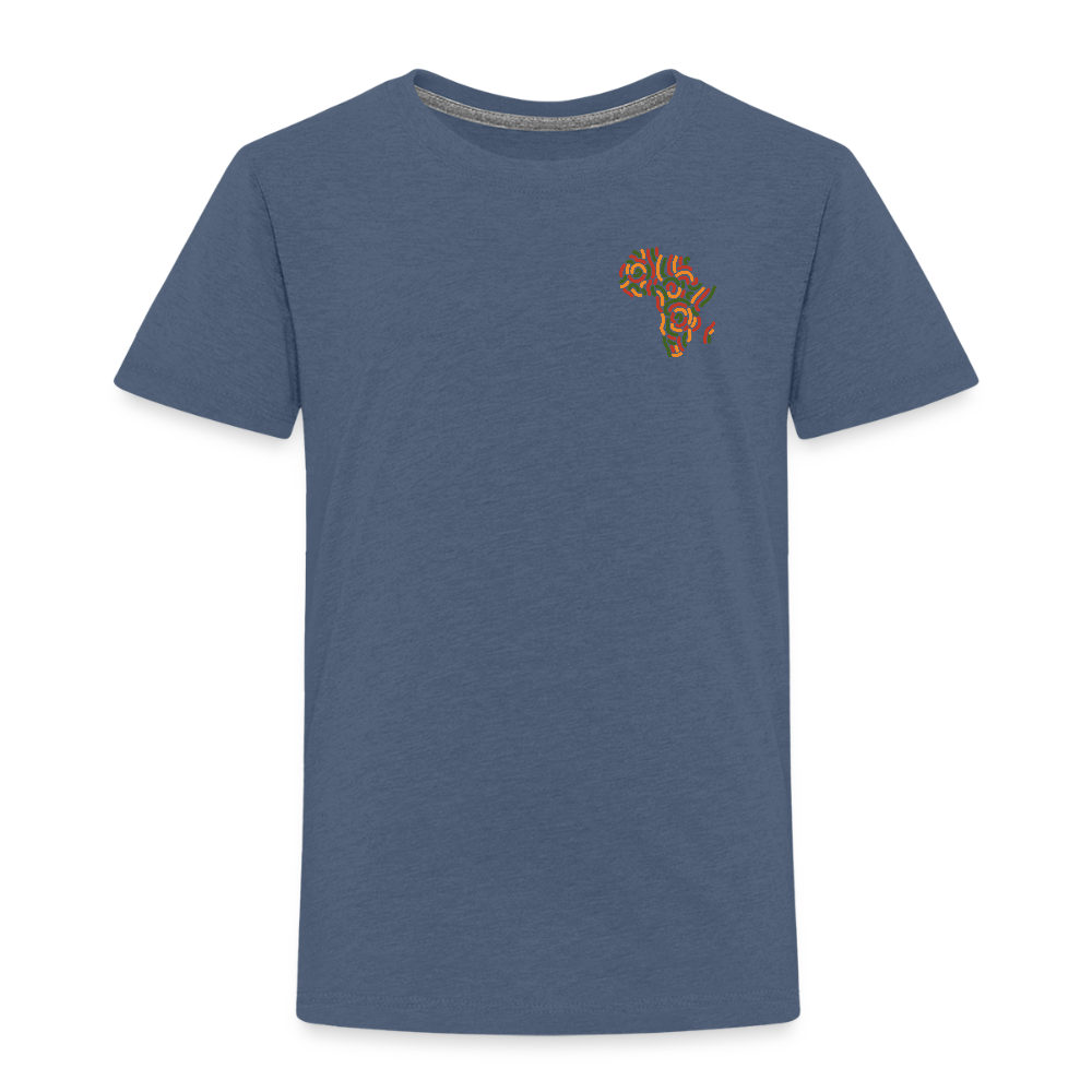 Toddler Premium T-Shirt Block Color Alaina Africa Logo - heather blue