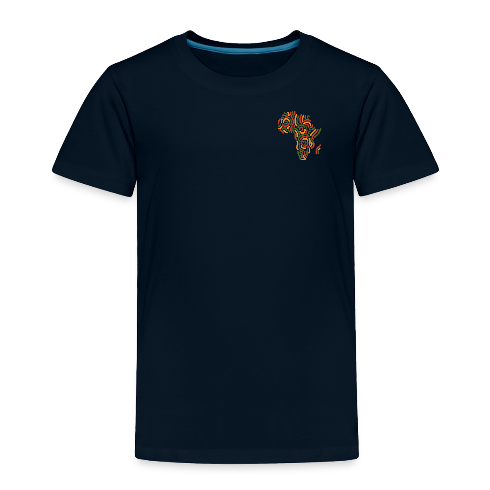 Toddler Premium T-Shirt Block Color Alaina Africa Logo - deep navy