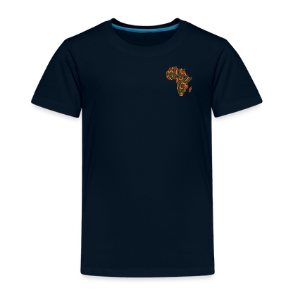 Toddler Premium T-Shirt Block Color Alaina Africa Logo - deep navy