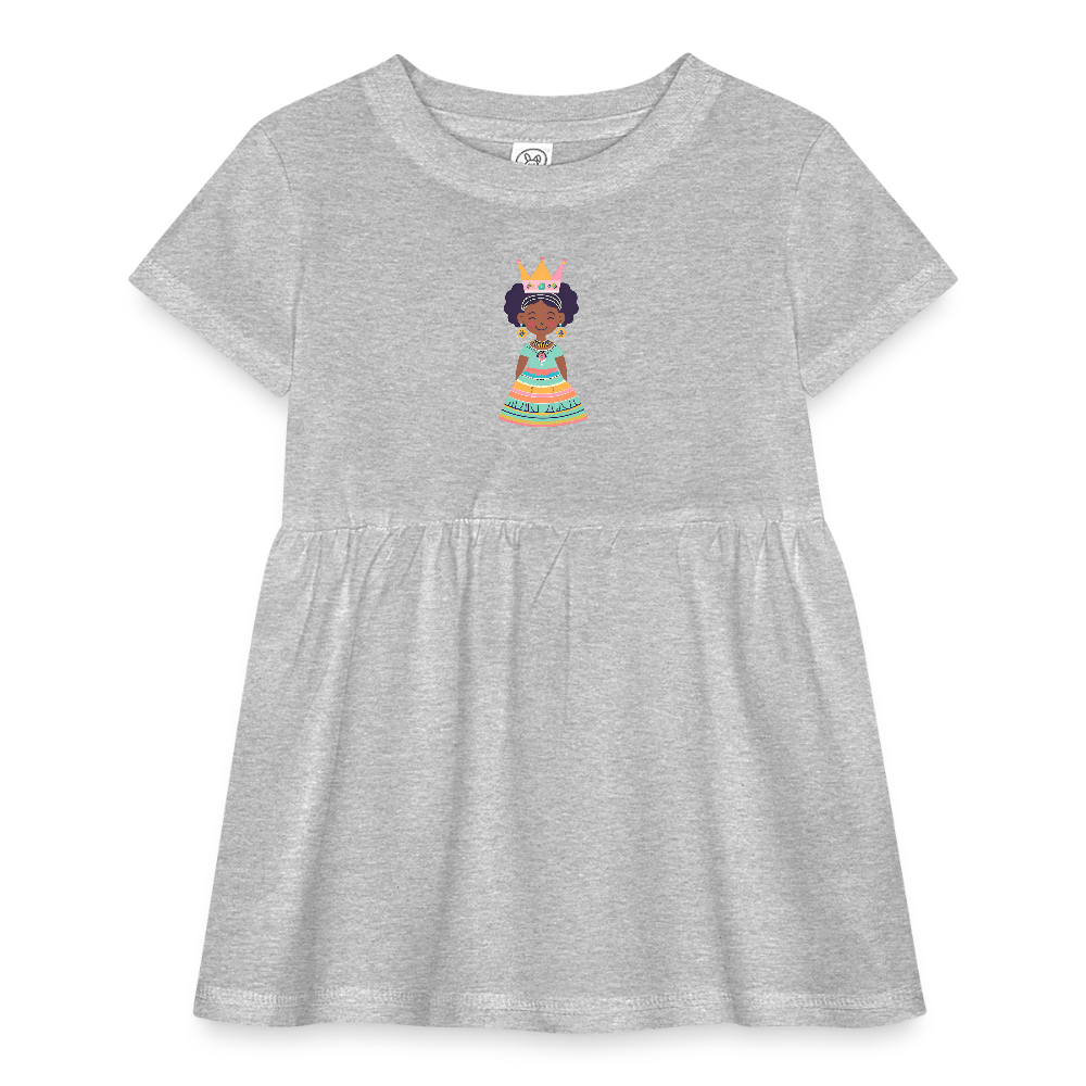 Infant Baby Rib Dress African Princess Crowned in Courage - heather grey