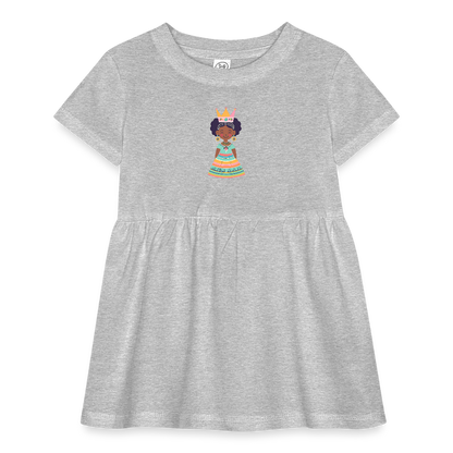 Infant Baby Rib Dress African Princess Crowned in Courage - heather grey