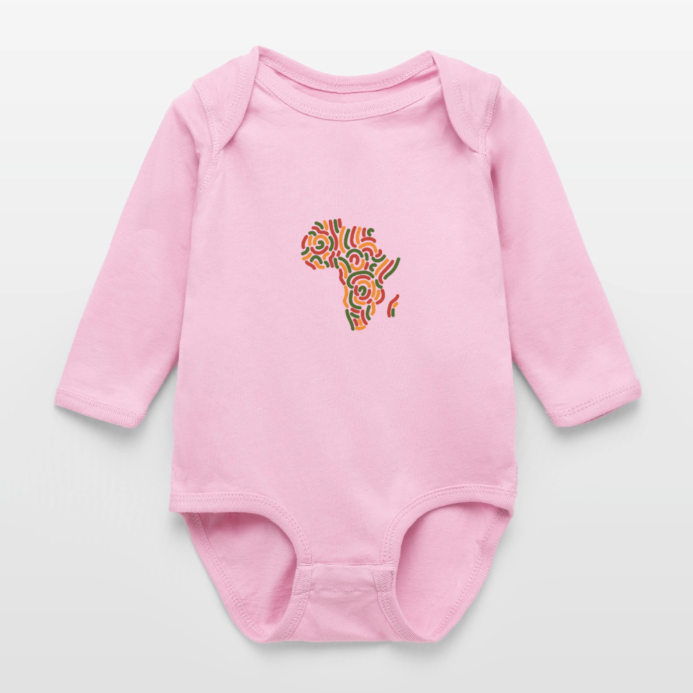 Alaina Africa Logo Long Sleeve Baby Bodysuit - light pink