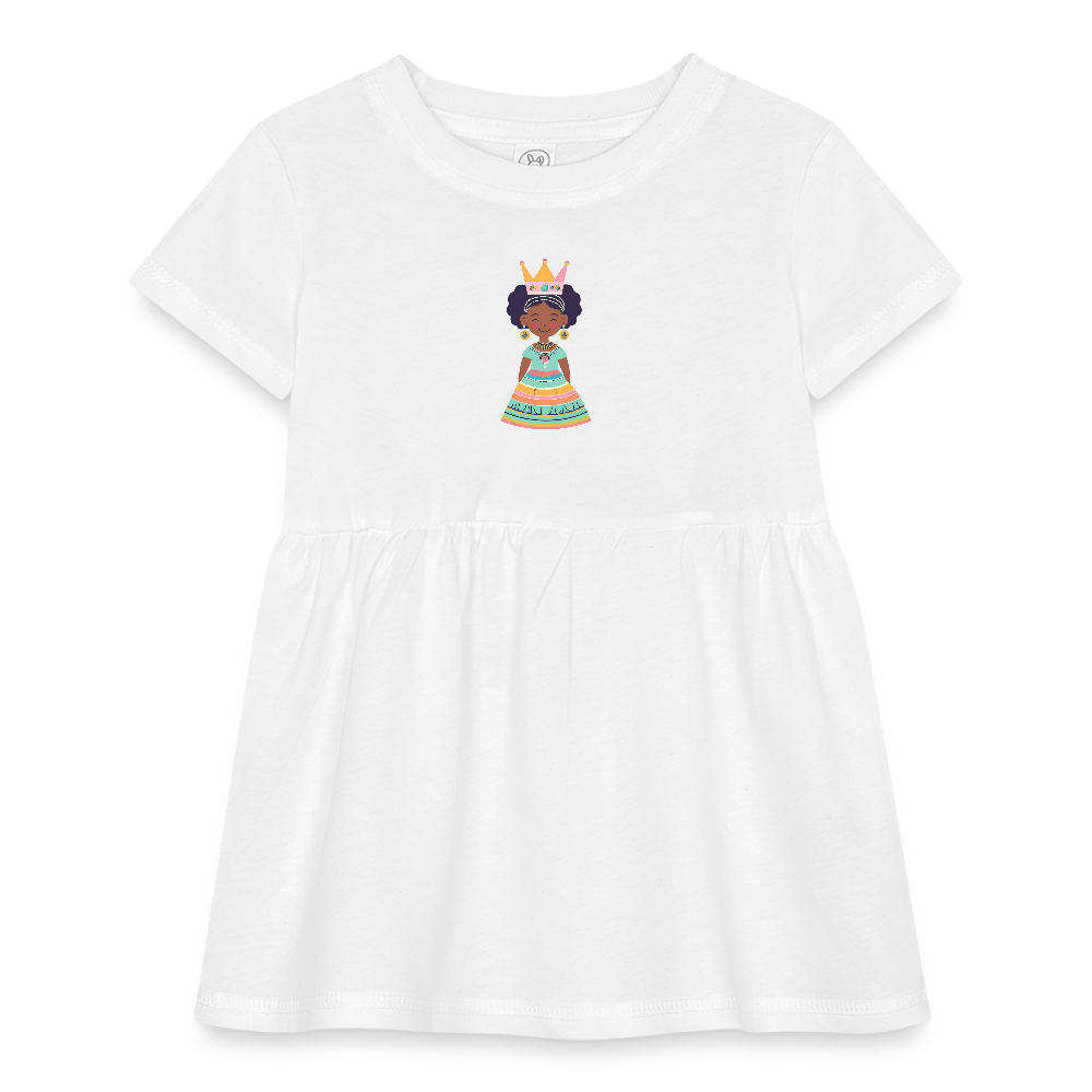 Infant Baby Rib Dress African Princess Crowned in Courage - white