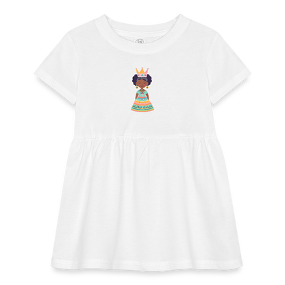 Infant Baby Rib Dress African Princess Crowned in Courage - white