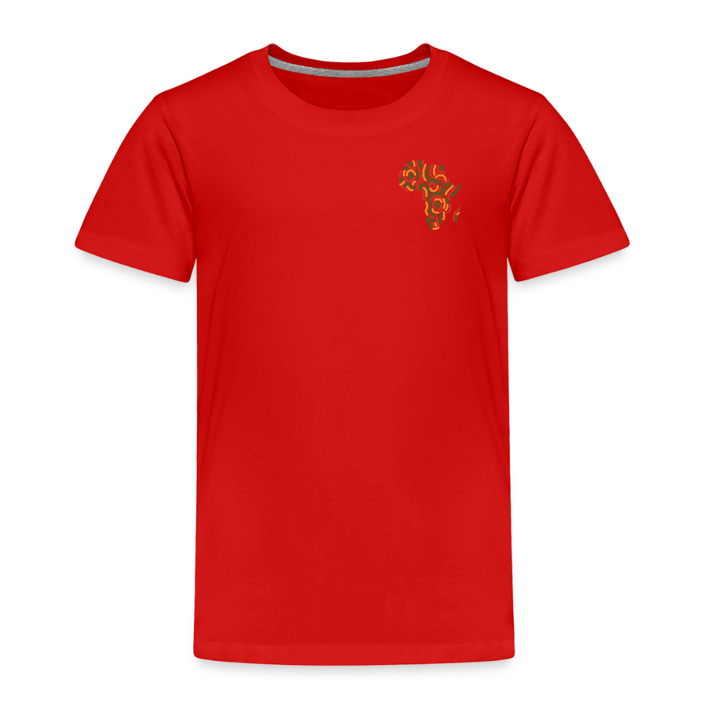 Toddler Premium T-Shirt Block Color Alaina Africa Logo - red