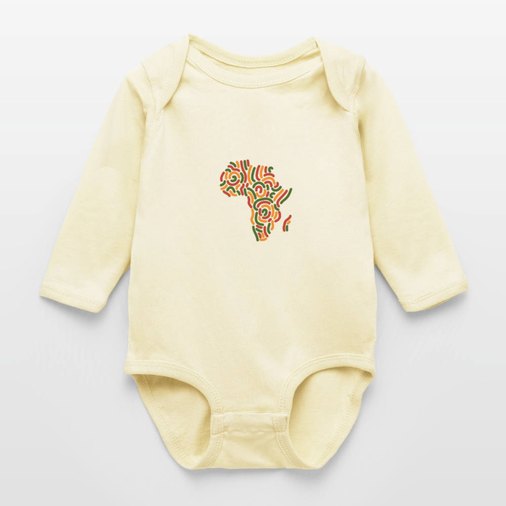 Alaina Africa Logo Long Sleeve Baby Bodysuit - natural