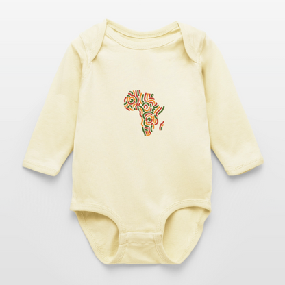 Alaina Africa Logo Long Sleeve Baby Bodysuit - natural