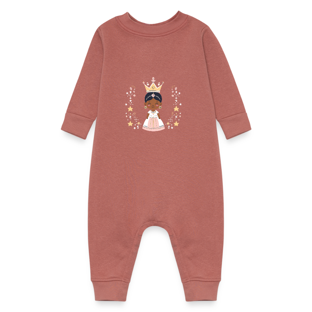 African Princess Baby Fleece One Piece - mauve
