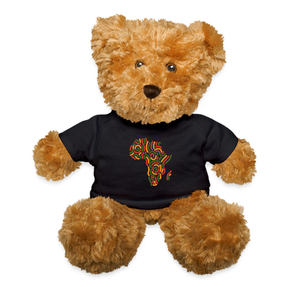 Plush Teddy Bear with Africa Alaina Logo T-Shirt - black
