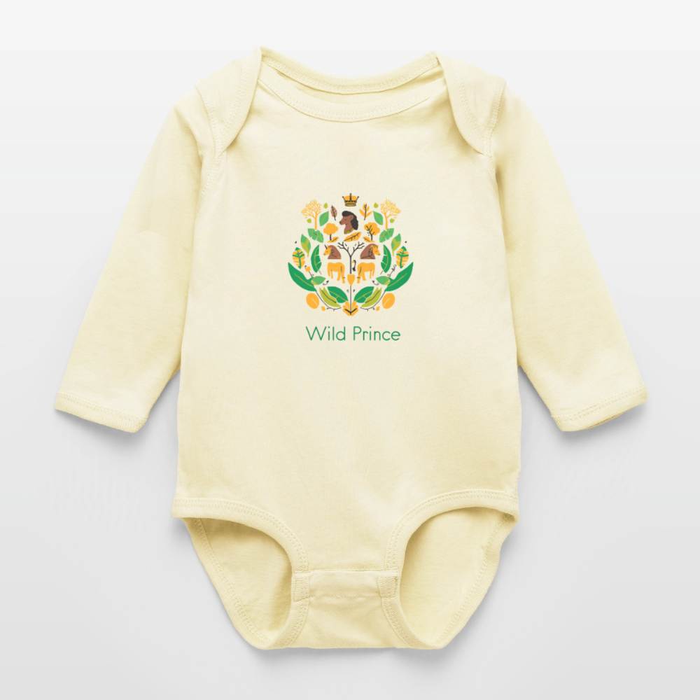 Wild Prince Long Sleeve Baby Bodysuit - natural