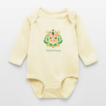 Wild Prince Long Sleeve Baby Bodysuit - natural