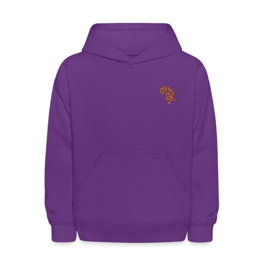 Children's Color Block Hoodie Alaina Africa Logo - purple