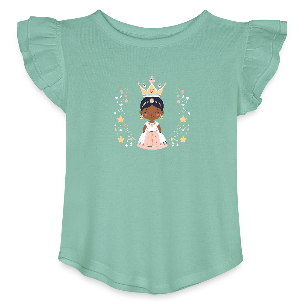 Toddler Girls African Princess Flutter T-shirt - saltwater