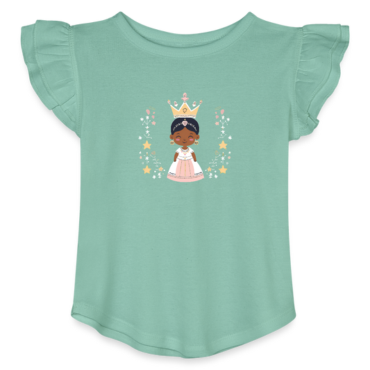 Toddler Girls African Princess Flutter T-shirt - saltwater