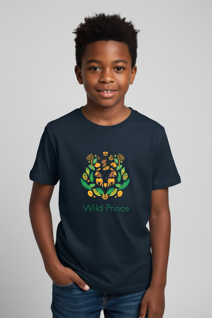 Toddler Premium Africa Wild Prince T-Shirt - deep navy