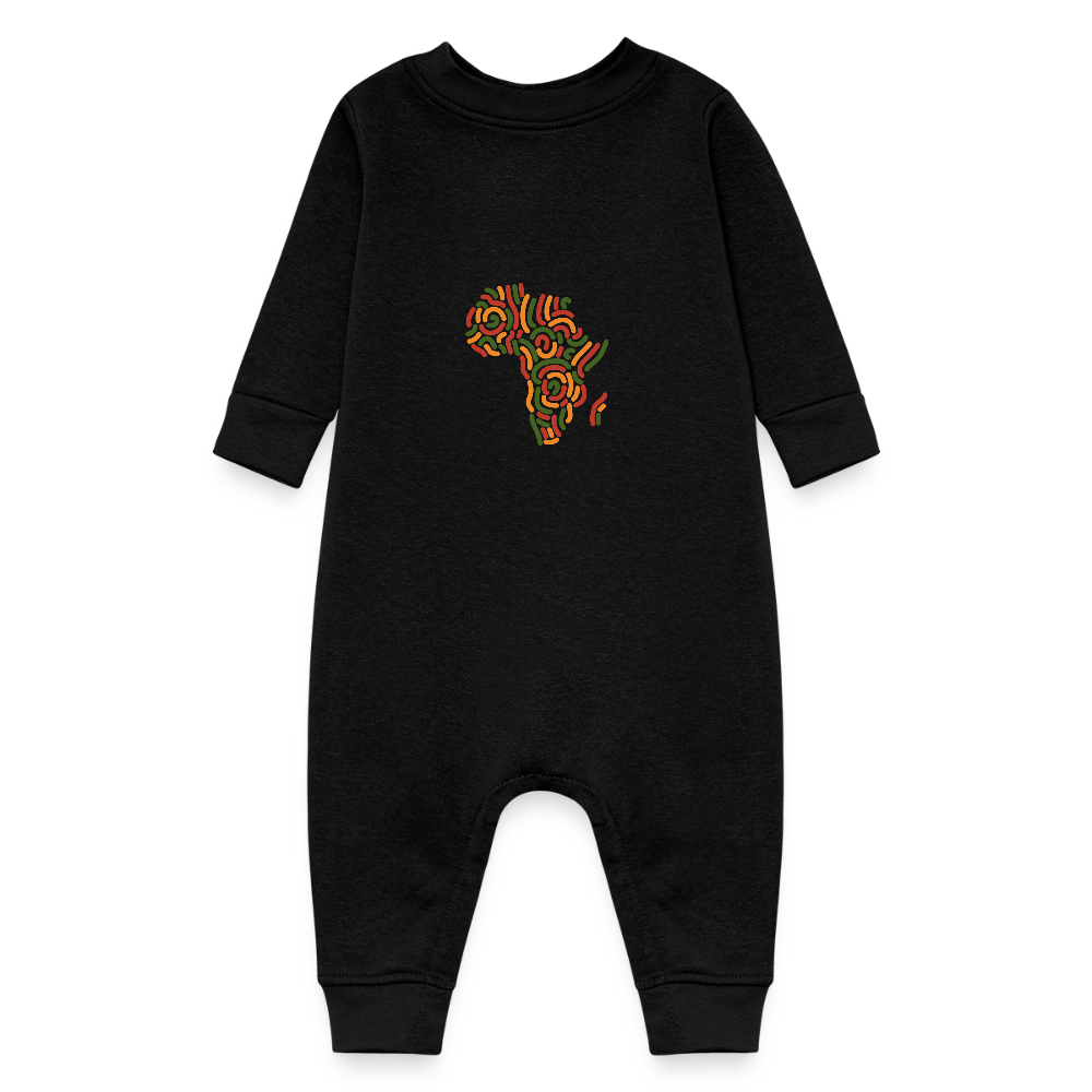 Alaina Africa Logo Baby Fleece One Piece - black