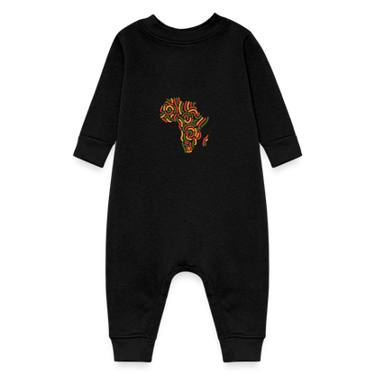 Alaina Africa Logo Baby Fleece One Piece - black