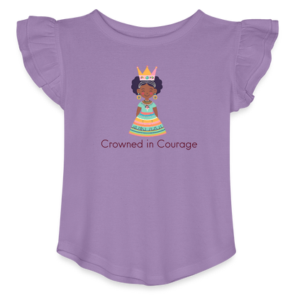 Toddler Girls Flutter T-shirt African Princess Crowned in Courage - lavender
