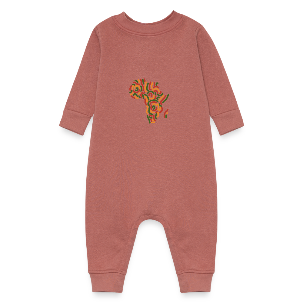 Alaina Africa Logo Baby Fleece One Piece - mauve