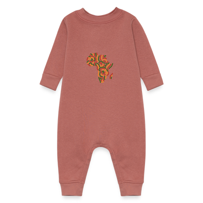 Alaina Africa Logo Baby Fleece One Piece - mauve