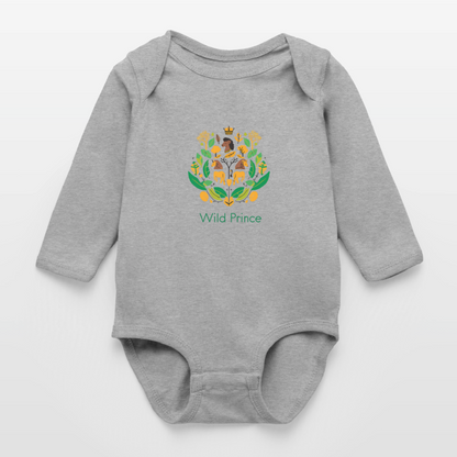 Wild Prince Long Sleeve Baby Bodysuit - heather gray