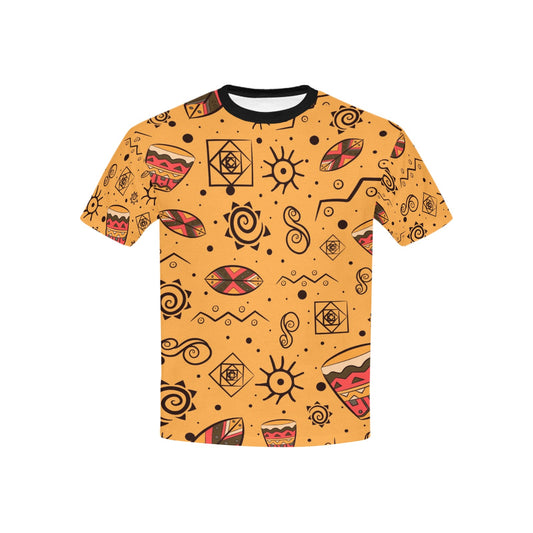Children's Africa Prints Black & Yellow T-Shirt