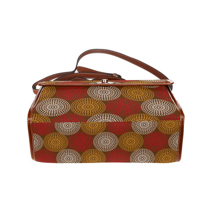 Maroon Ankara Wheel Pattern Handbag