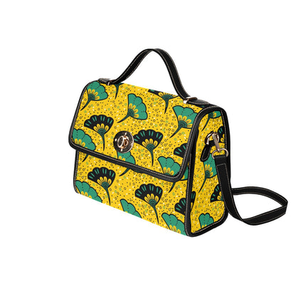 Yellow & Green Ankara Flower Print Handbag