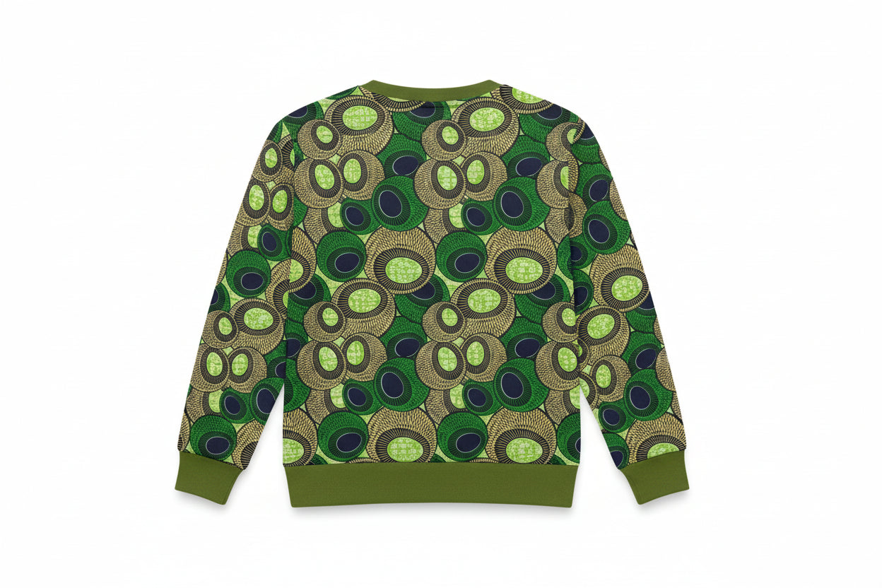 Children's Green Ankara Pattern Sweatshirt
