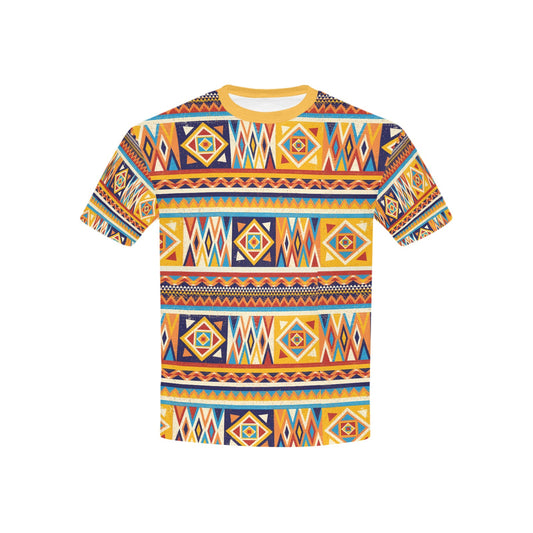 Children's Multicolor African Geometric Pattern T-shirt