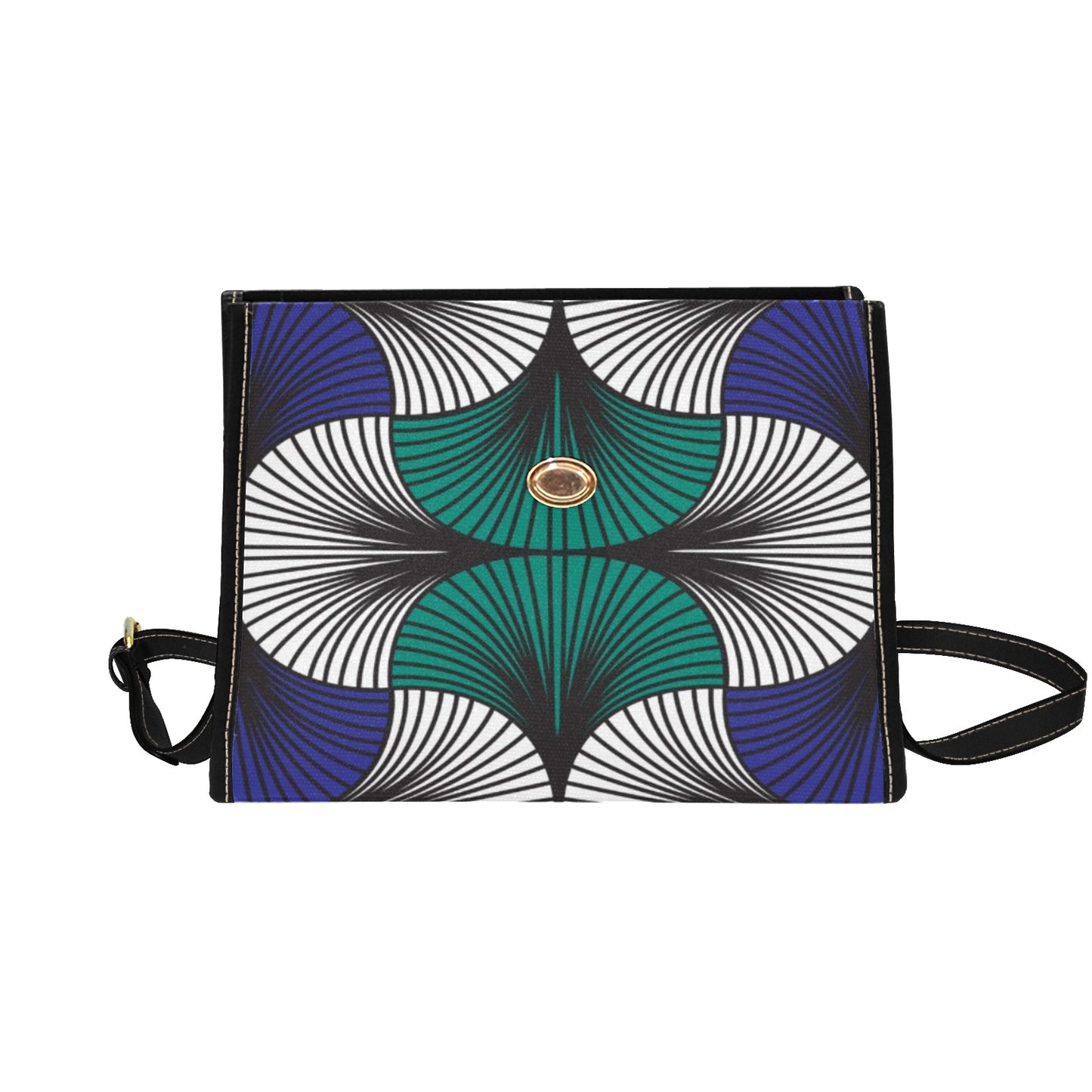 Multicolor Turquoise Ankara Print Handbag