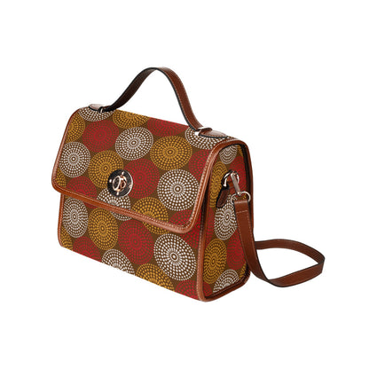 Maroon Ankara Wheel Pattern Handbag
