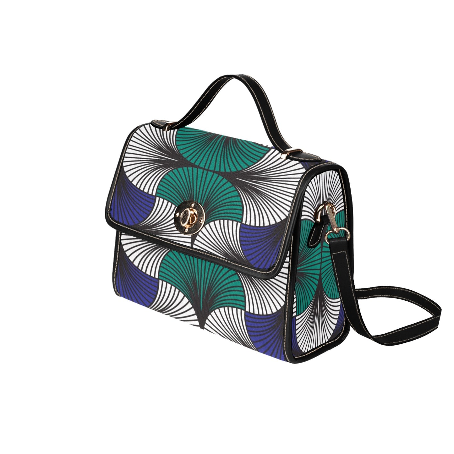 Multicolor Turquoise Ankara Print Handbag