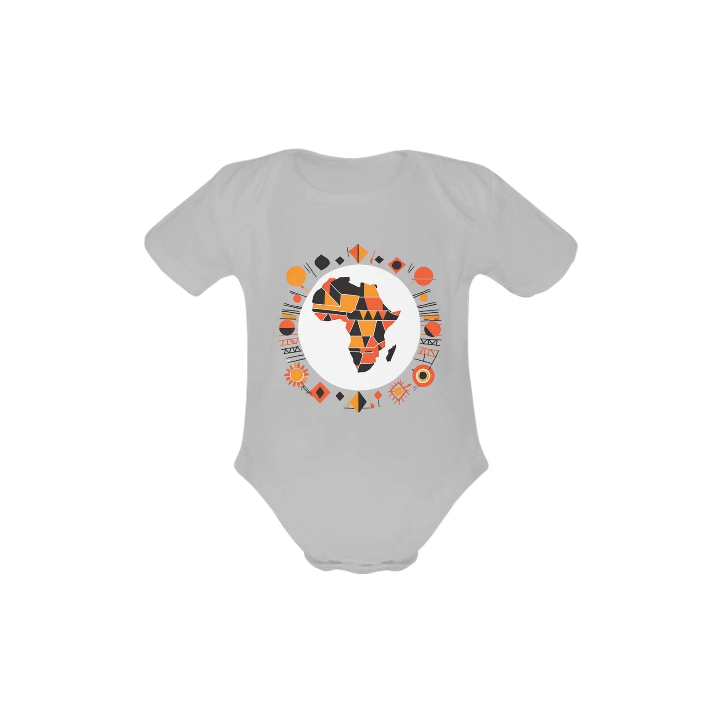 Organic Short Sleeve Abstract Africa Logo Baby Bodysuit