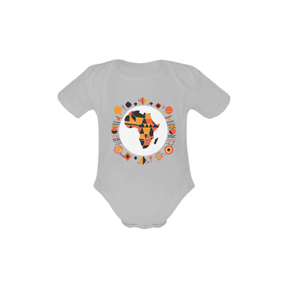 Organic Short Sleeve Abstract Africa Logo Baby Bodysuit