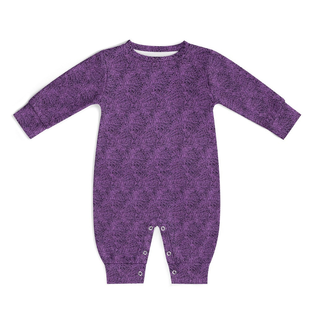 Purple & Black Pattern Baby Jumpsuit